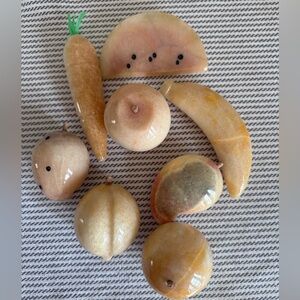 (8) Vintage Alabaster Stone Fruit